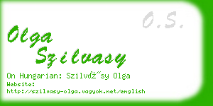 olga szilvasy business card